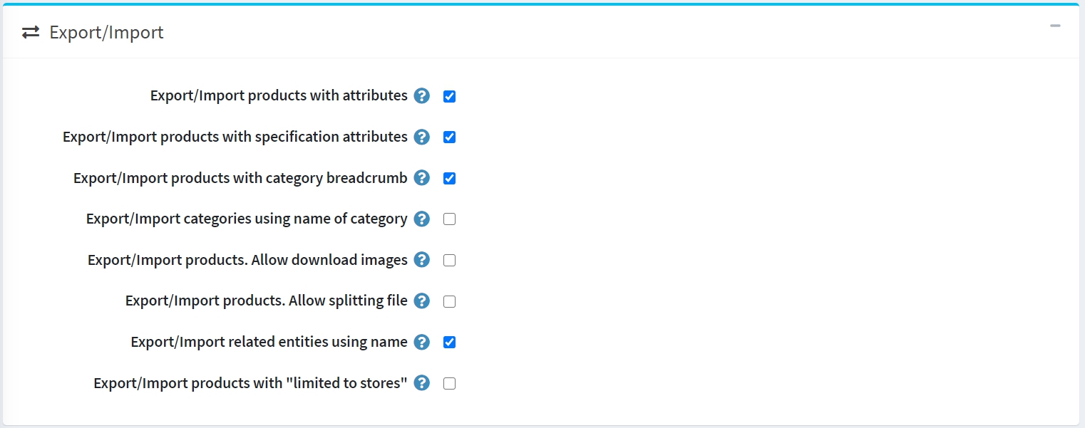 وارد کردن/صادر کردن