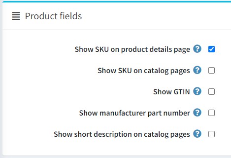 فیلدهای محصول