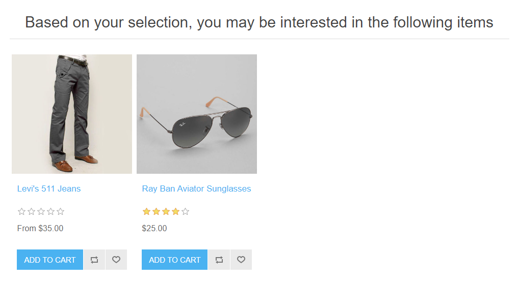 محصولات پیشنهادی در صفحه تسویه حساب