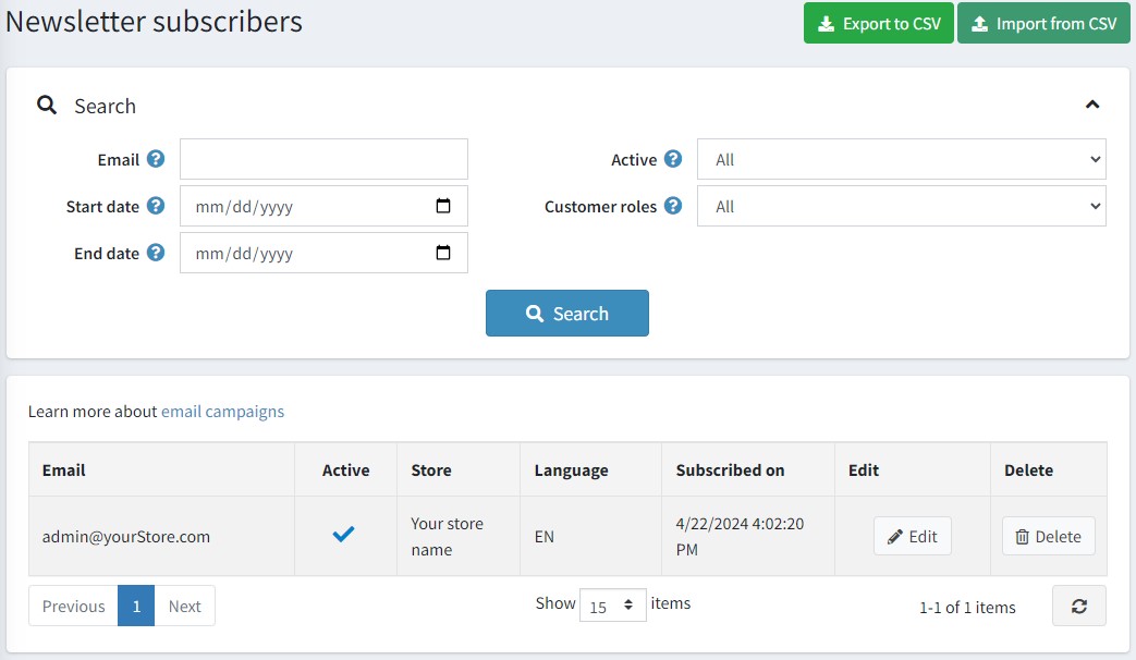 مشترکین خبرنامه