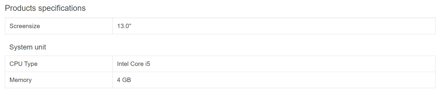 ویژگی‌های مشخصات